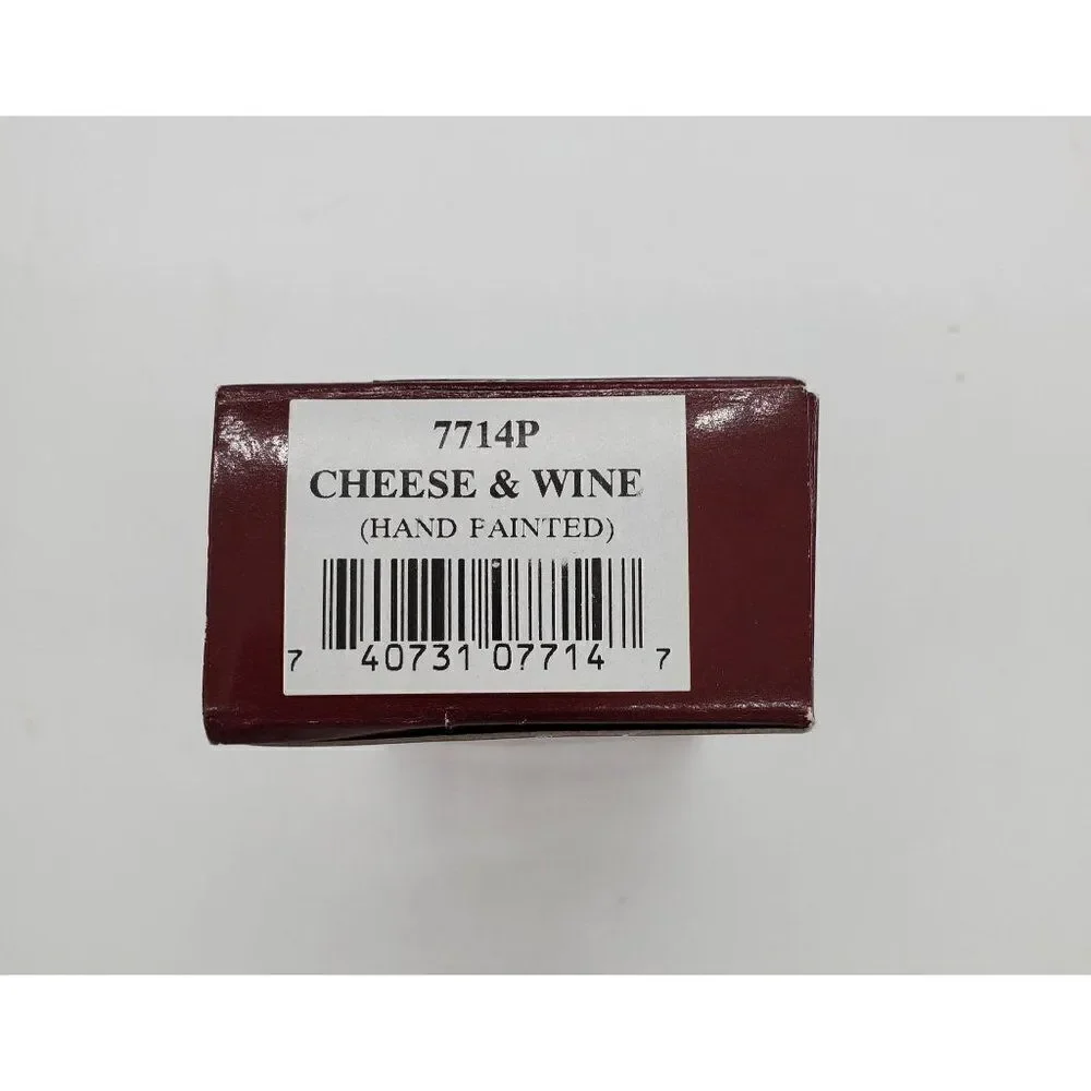 Cheese & Wine Bottle Stopper Wine Things Unlimited Hand Painted Pewter Chain - Picture 7 of 7